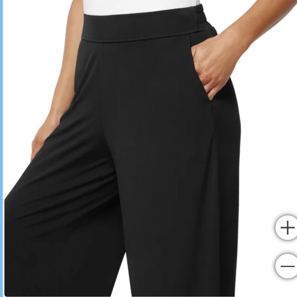 NWT Three Dots Women's Pull-On wide leg black Pant - Picture 4 of 7